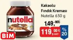 NUTELLA KAKAOLU FINDIK KREMASI 630 G